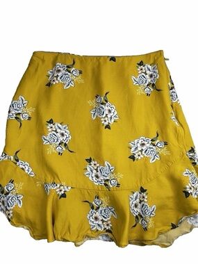 Loft Rayon Mini Skirt Ruffle Trim Size 4